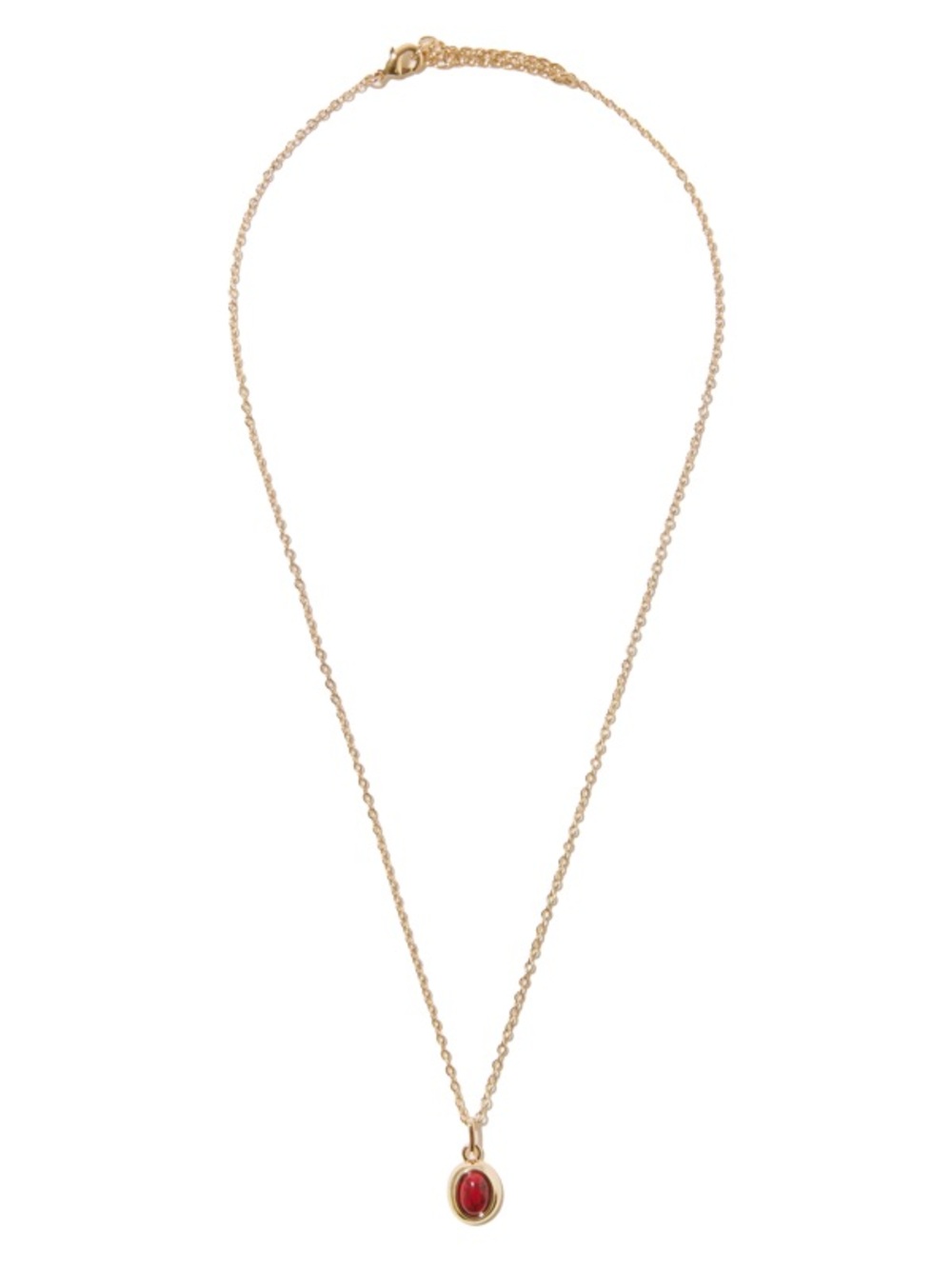 NWT Leeada Oval Gemstone Pendant Necklace in Garnet and Gold - Picture 2 of 10